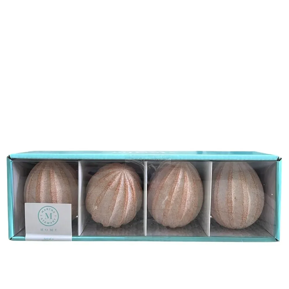 Martha Stewart Pink Terracotta Resin Eggs Set of 4 Easter Spring Decor New